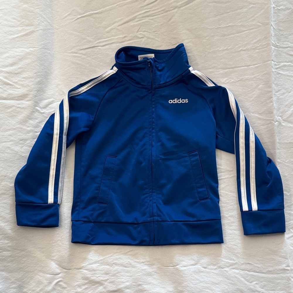 Adidas Royal Blue Firebird Track Jacket with White Stripes, 417934, 2T